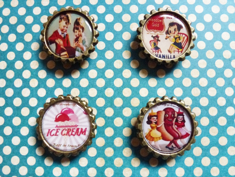 Vintage Food Magnets Set 1