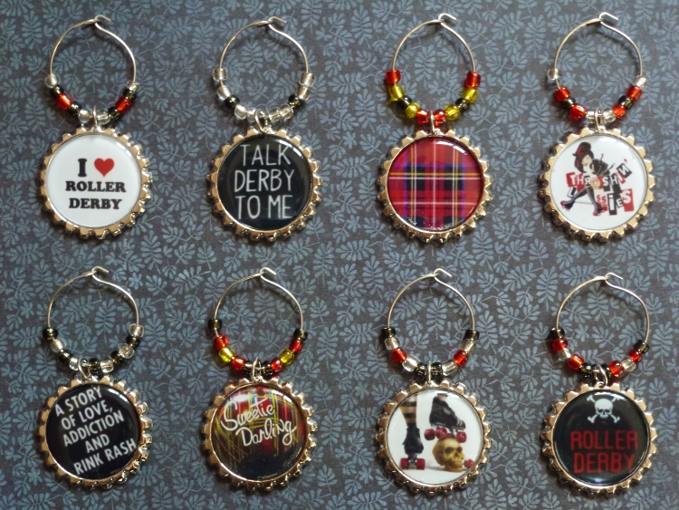 Roller Derby Wine Charms Set 1 - Out of Stock