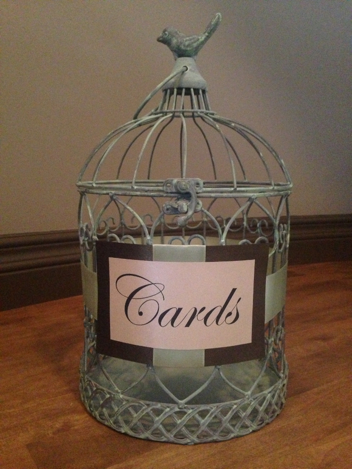 Small Sea Green Bird Cage - Sage, Chocolate, Sand Detail $50