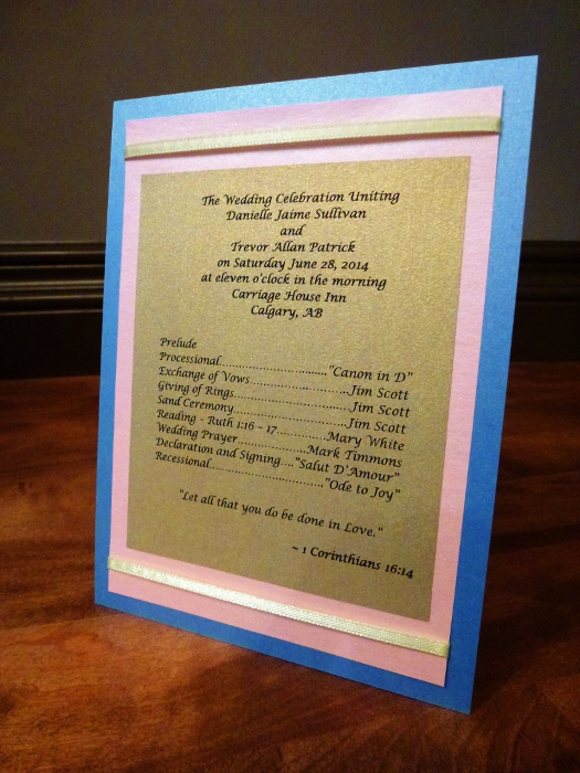 Wedding Program Style 1