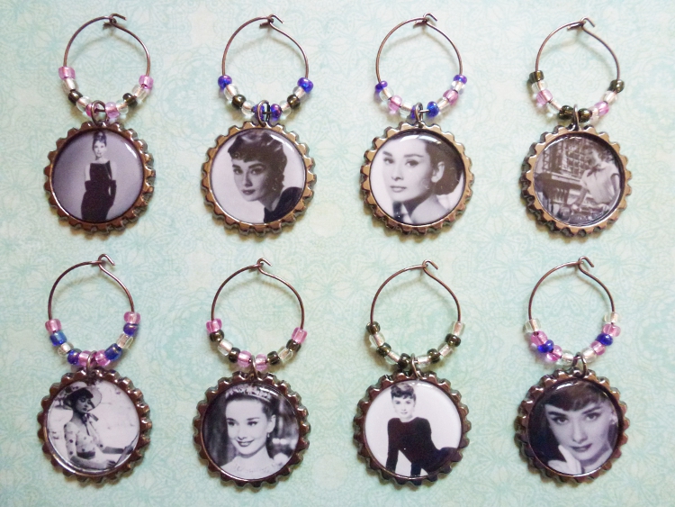 Audrey Hepburn Wine Charm Set 3