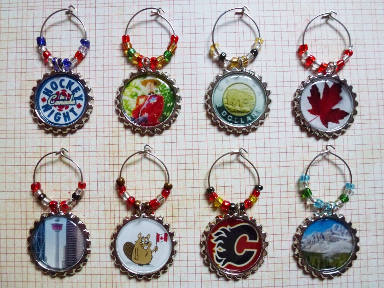 Canadian Themed Wine Charms Set 2