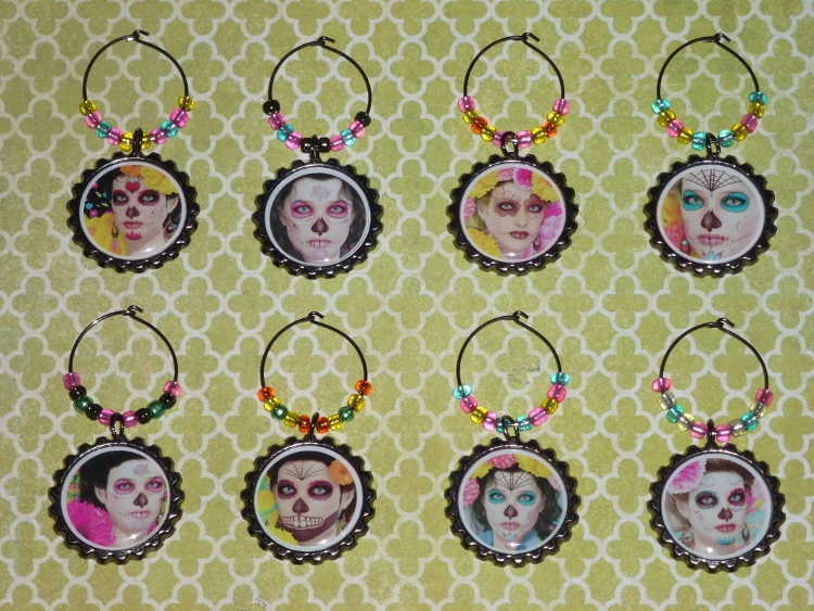 Day of the Dead Wine Charm Set 1