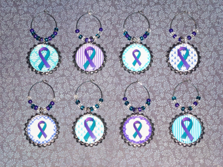 Domestic Violence Awareness Wine Charms