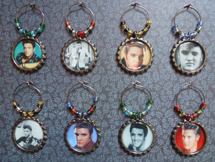 Elvis Presley Wine Charms