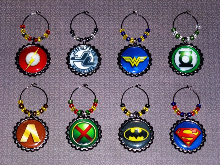 Justice League Wine Charms Set