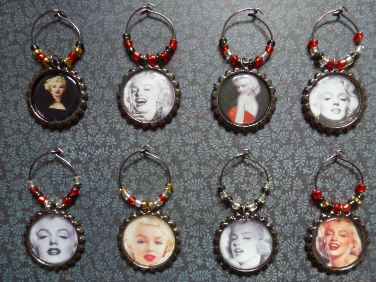 Marilyn Monroe Wine Charms Set 4