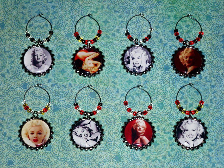 Marilyn Monroe Wine Charms Set 7