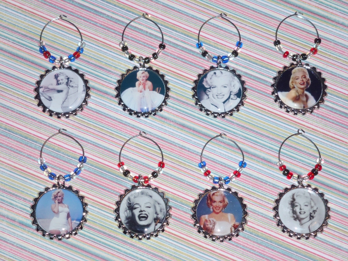 Marilyn Monroe Wine Charms Set 8