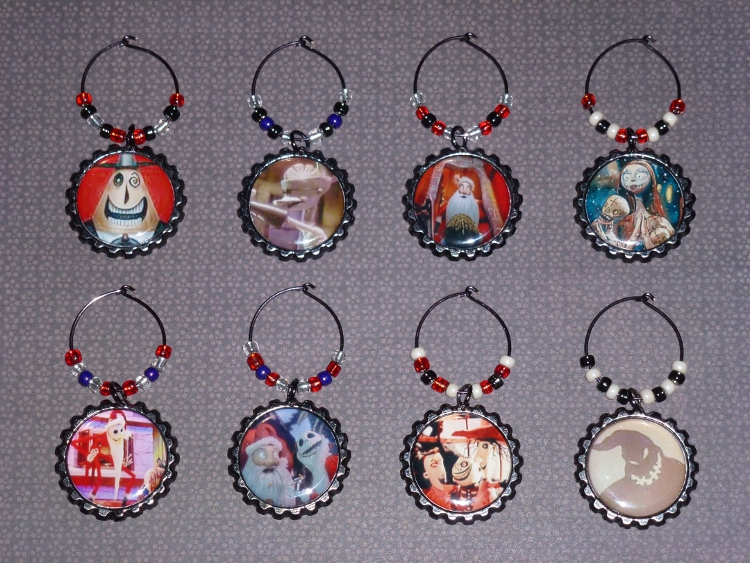 Nightmare Before Christmas Wine Charms Set 6