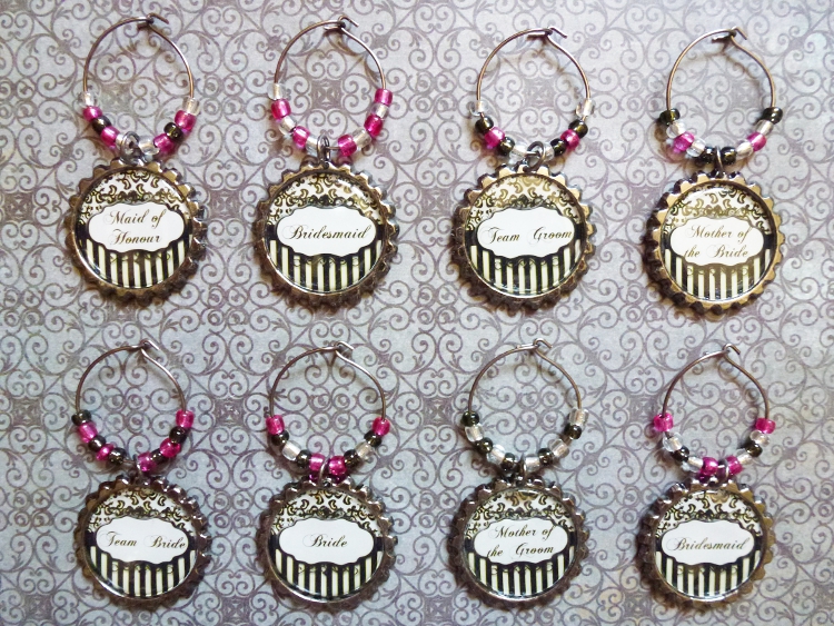 Wedding/Bridal Shower Wine Charms Set 1