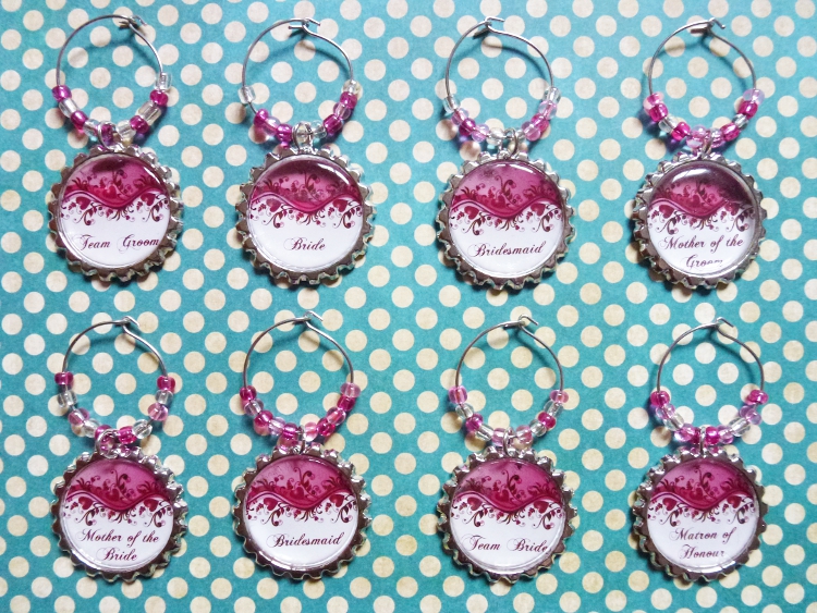 Wedding/Bridal Shower Wine Charms Set 2